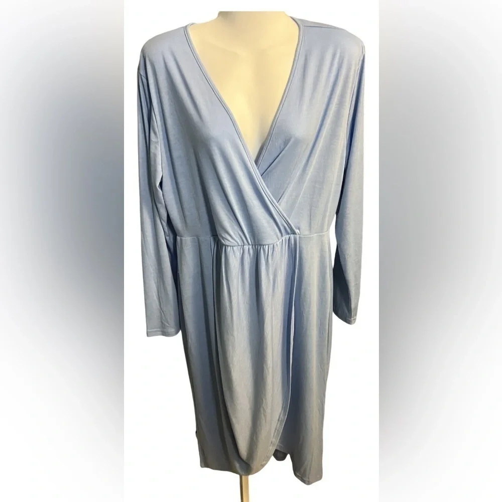 Keluummi Light Blue Long Sleeve Maxi Overlay Maxi Dress NWT